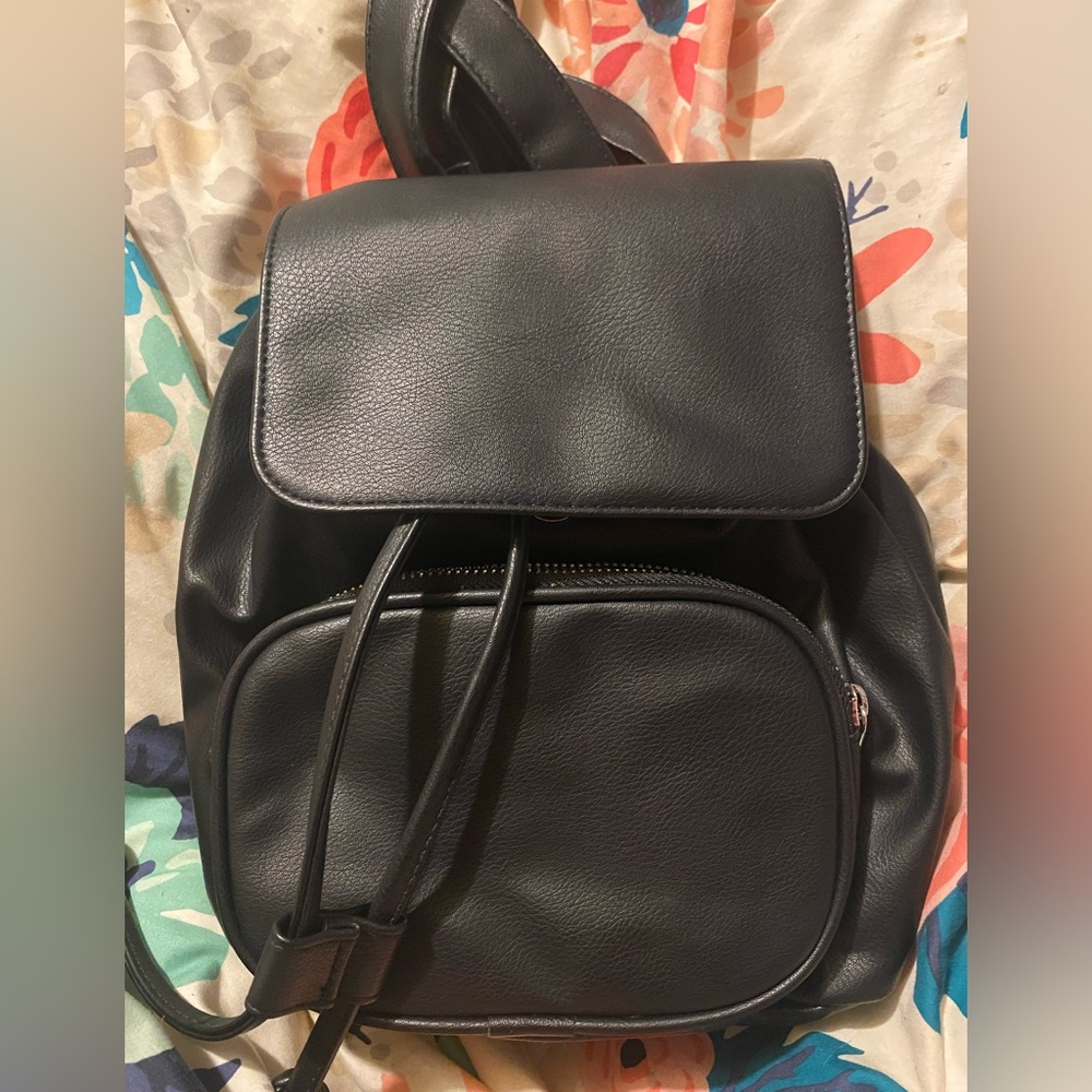 Black mini backpack